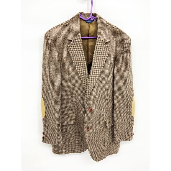 Vintage Pendleton Tweed Riding Sport Jacket Elbow Patches Blazer Jacket Sz 40 - Picture 1 of 9